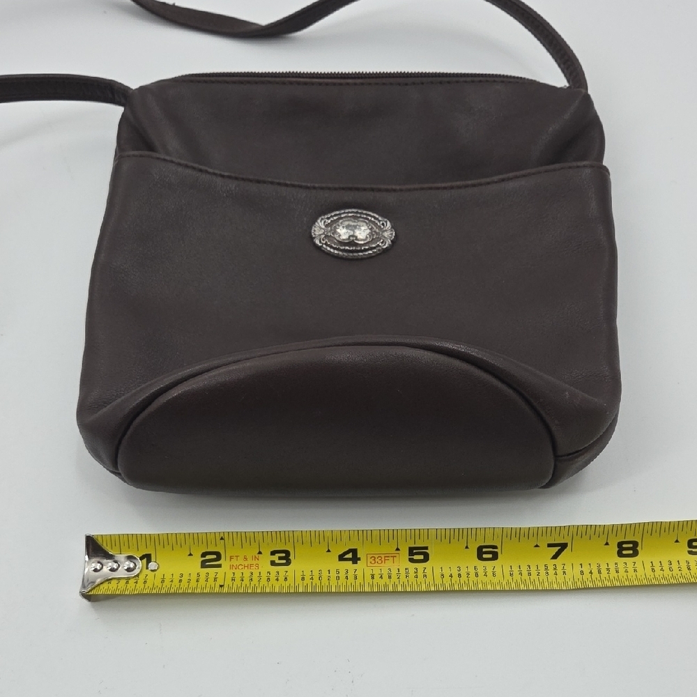 Small Dark Brown Fossil Leather Bag - Picture 4 of 16